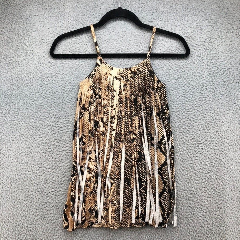 Lois Letzt Les Tout Petits Snake Print Mini Dress Girls 8 Edgy Fringe Party‎ - Picture 9 of 10